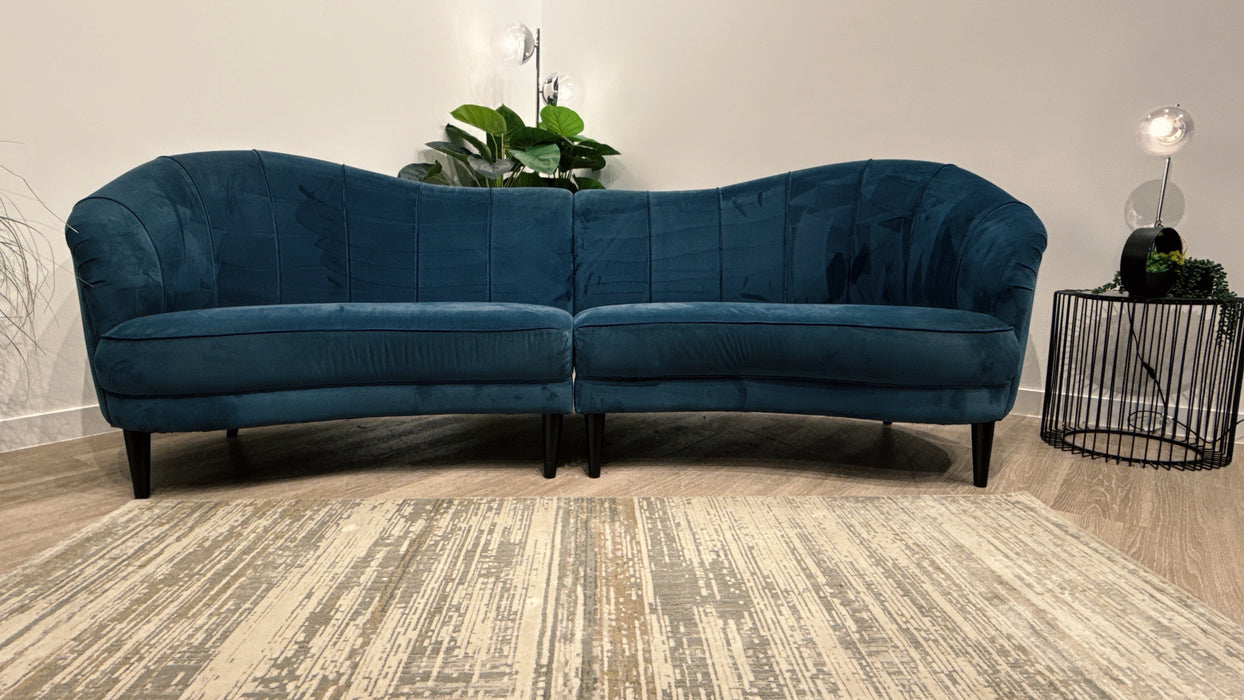 Sofology Perle Fabric 4 Seater Sofa in Plush Teal