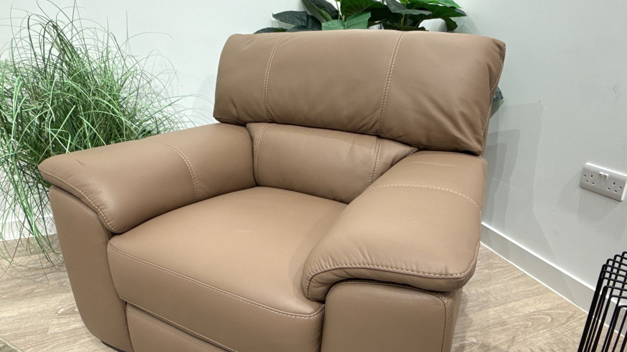 Sofology Santina Leather Chair in Trusty Matt Mushroom