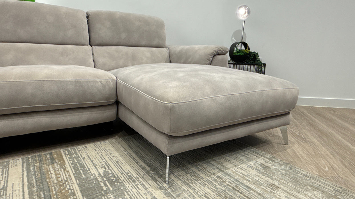 Sofology Illinois 3 Seater Chaise Fabric Power Recliner in Lifestyle Mottled Marble