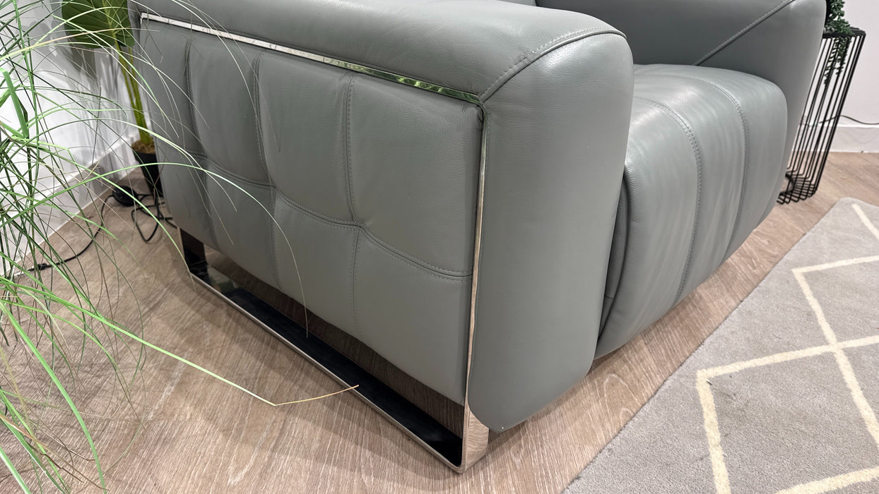 Sofology Marvella Leather Power Recliner + Power Headrest in Granite Teal
