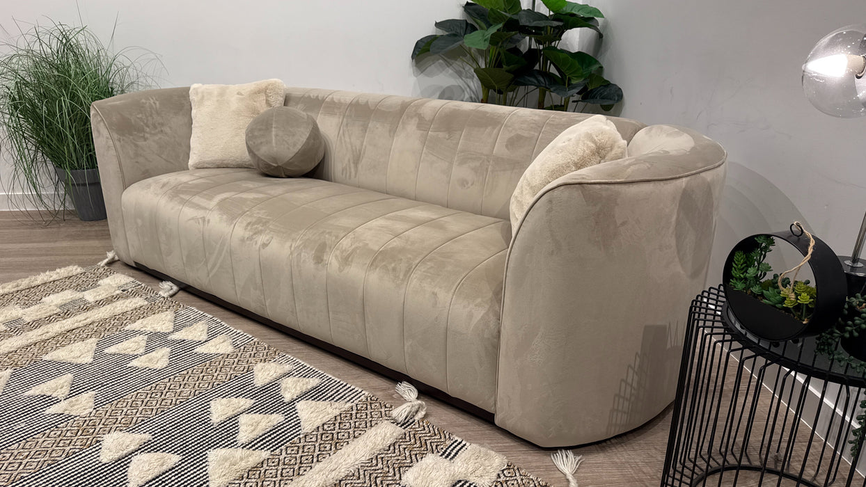 Sofology Fitzrovia fabric 4 Seater in Matt Velvet Stone