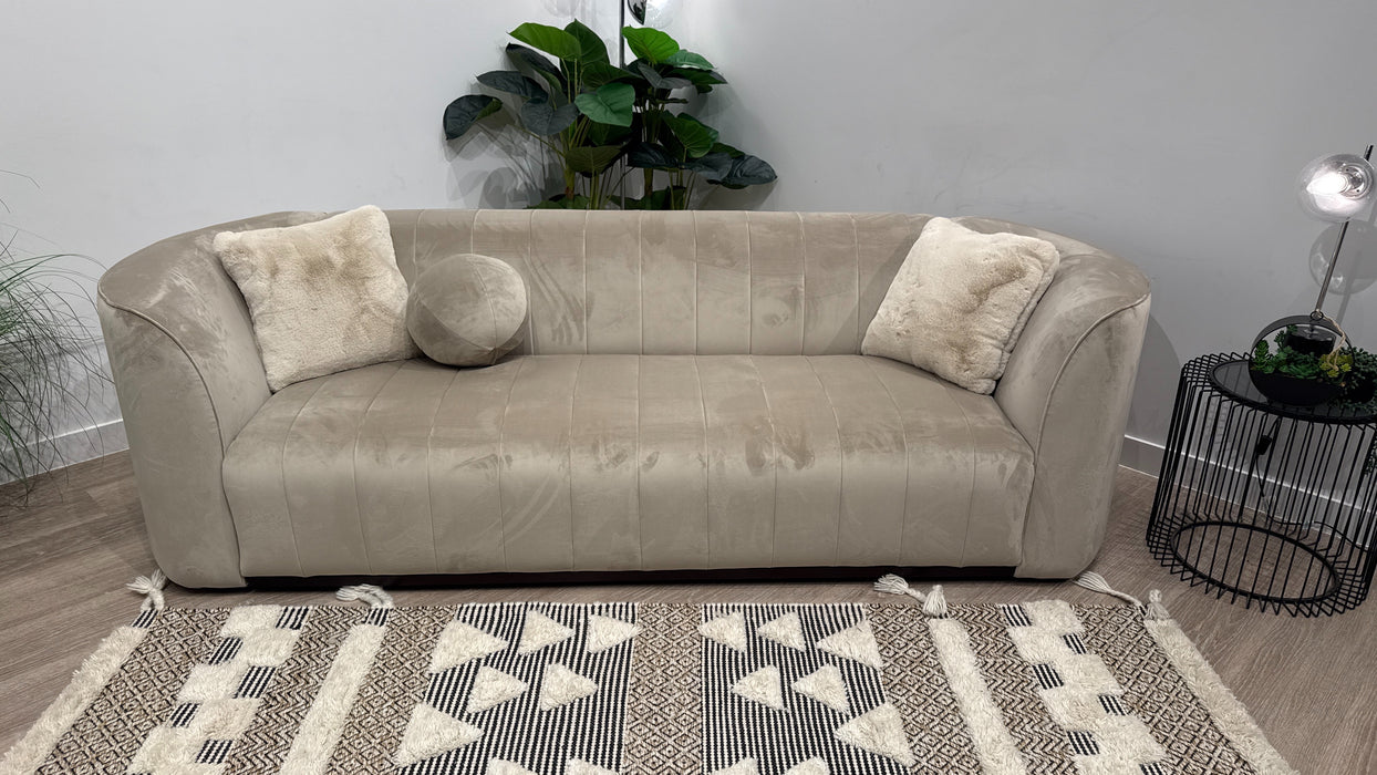 Sofology Fitzrovia fabric 4 Seater in Matt Velvet Stone