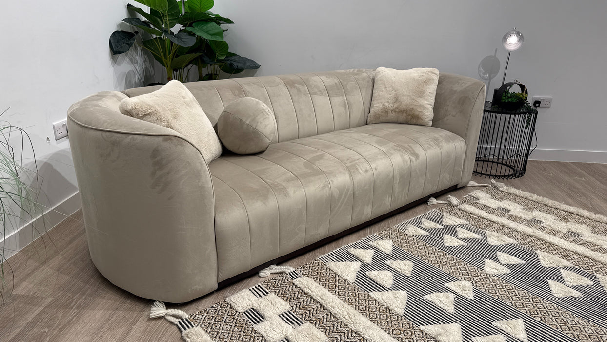 Sofology Fitzrovia fabric 4 Seater in Matt Velvet Stone