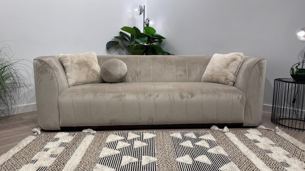 Sofology Fitzrovia fabric 4 Seater in Matt Velvet Stone