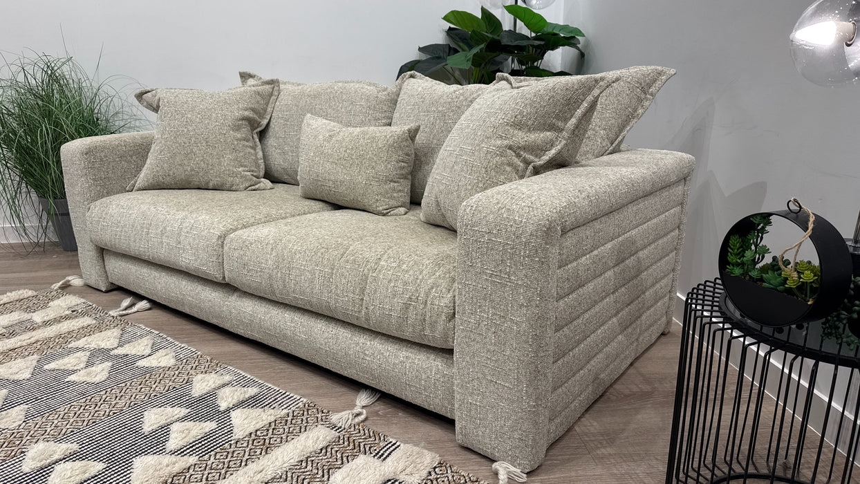 Sofology Cove 3 Seater Fabric Sofa in Chenille Natural