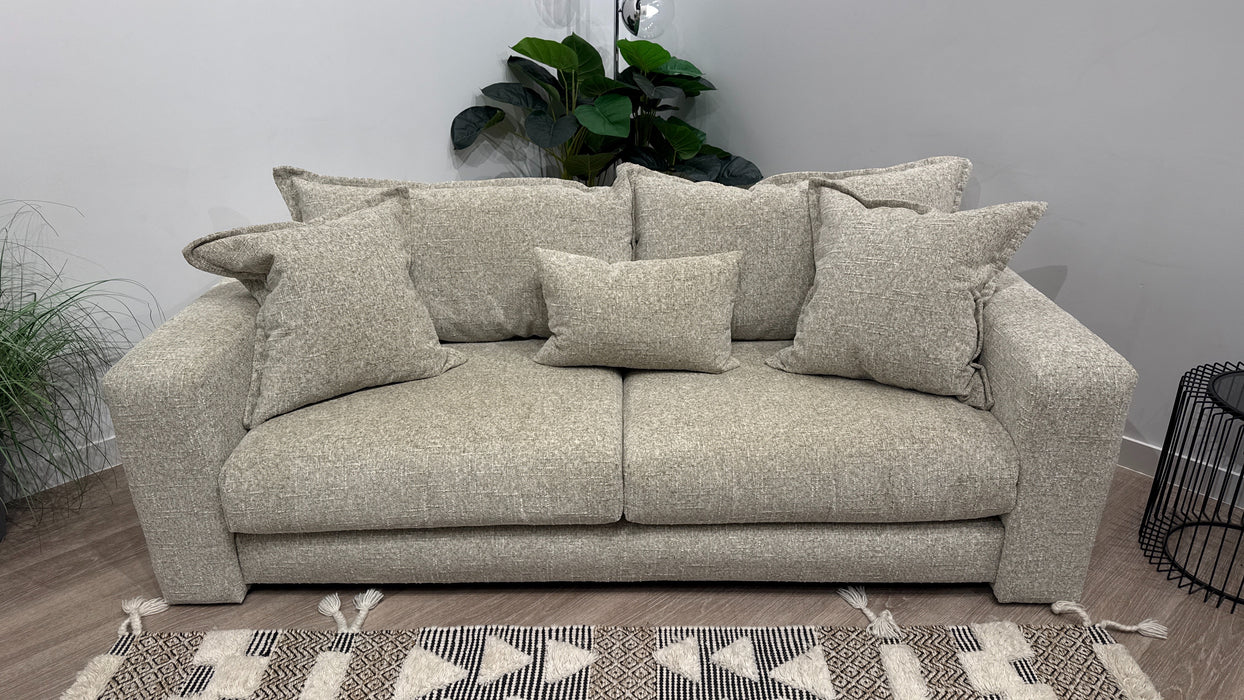 Sofology Cove 3 Seater Fabric Sofa in Chenille Natural