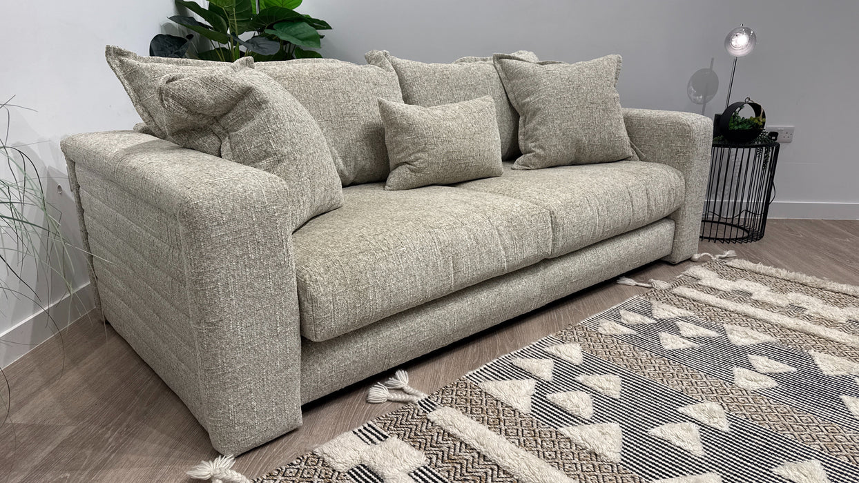 Sofology Cove 3 Seater Fabric Sofa in Chenille Natural
