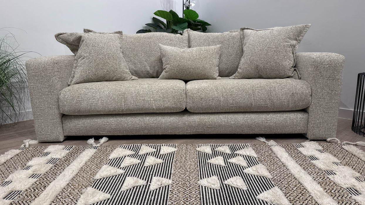 Sofology Cove 3 Seater Fabric Sofa in Chenille Natural