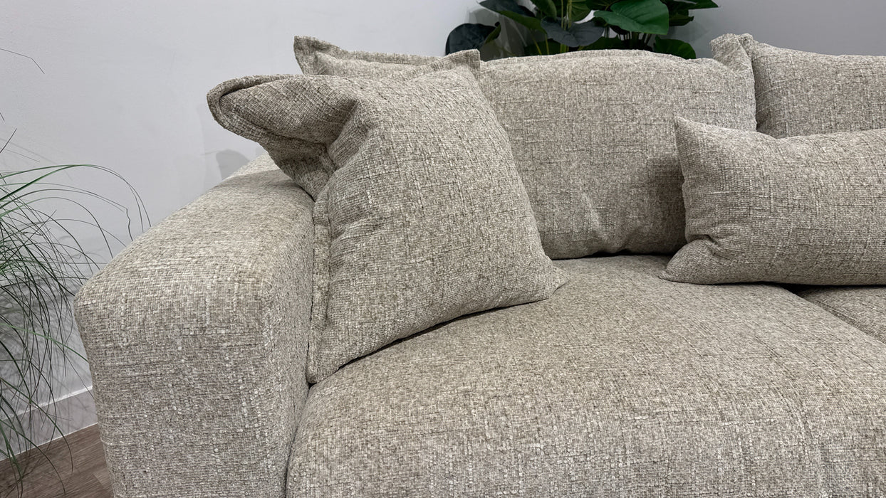 Sofology Cove 3 Seater Fabric Sofa in Chenille Natural