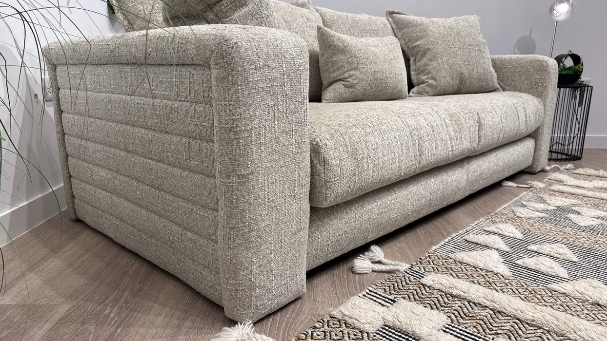 Sofology Cove 3 Seater Fabric Sofa in Chenille Natural
