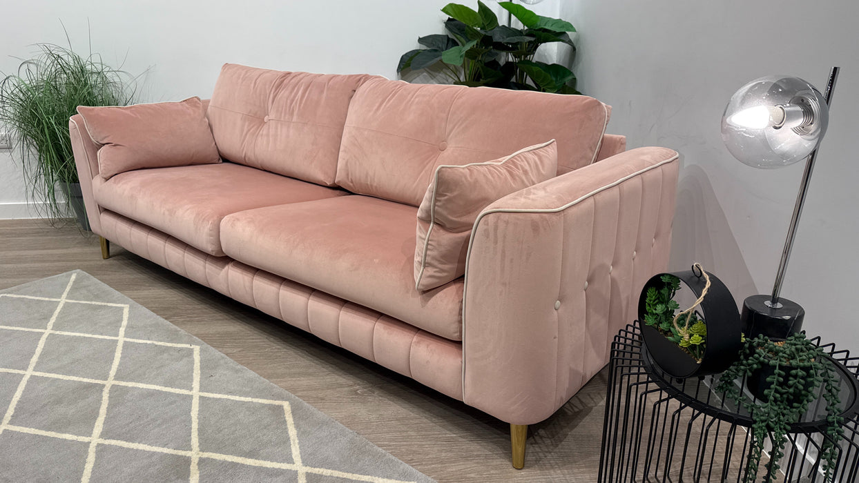 Sofology Remy Fabric Grande Sofa in Matt Velvet Blush