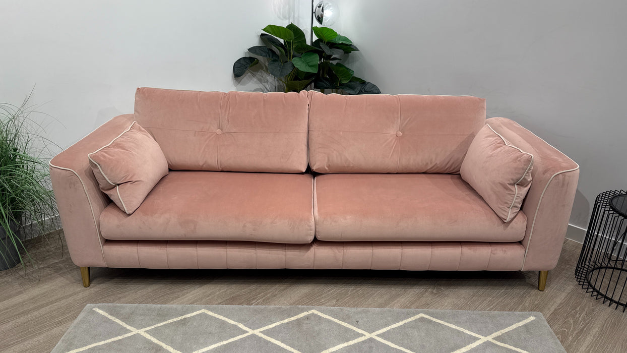 Sofology Remy Fabric Grande Sofa in Matt Velvet Blush