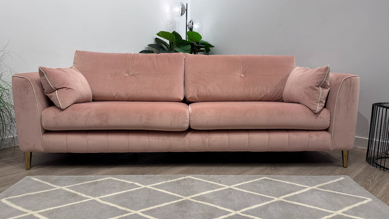 Sofology Remy Fabric Grande Sofa in Matt Velvet Blush