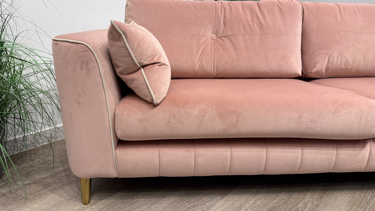 Sofology Remy Fabric Grande Sofa in Matt Velvet Blush