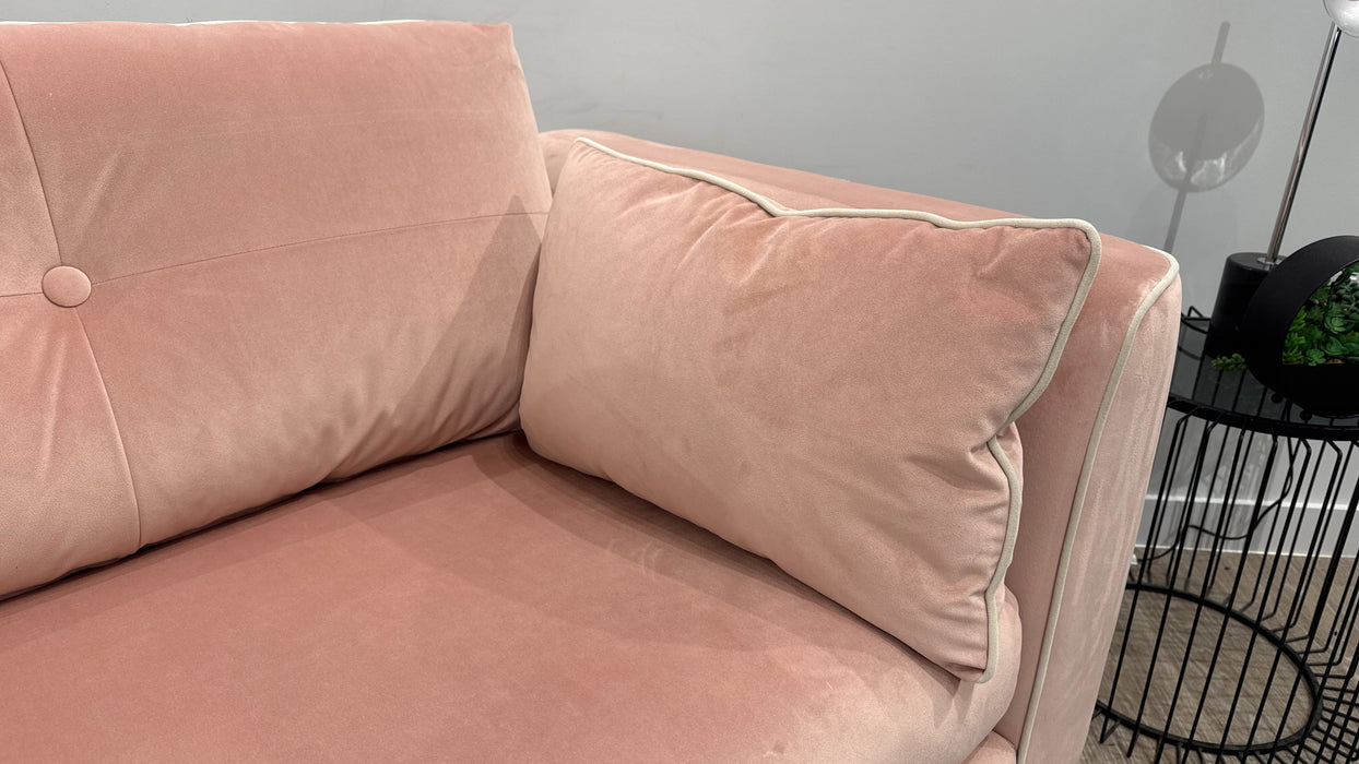 Sofology Remy Fabric Grande Sofa in Matt Velvet Blush