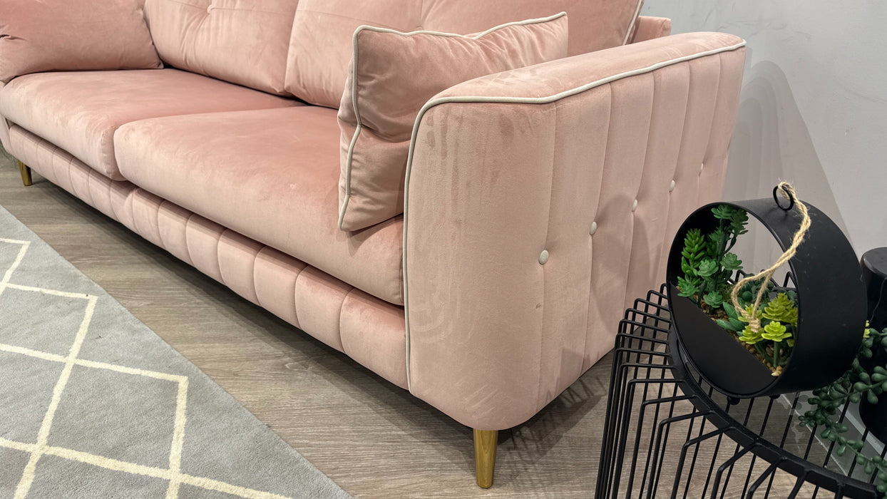 Sofology Remy Fabric Grande Sofa in Matt Velvet Blush