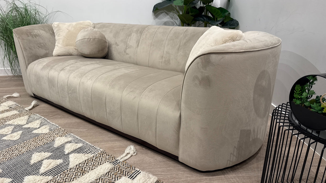 Sofology Fitzrovia Fabric 4 Seater Sofa in Matt Velvet Stone