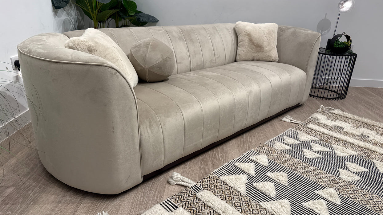 Sofology Fitzrovia Fabric 4 Seater Sofa in Matt Velvet Stone