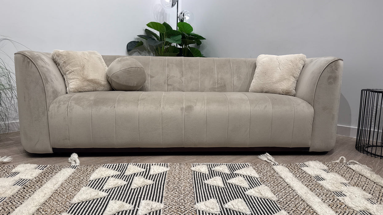 Sofology Fitzrovia Fabric 4 Seater Sofa in Matt Velvet Stone