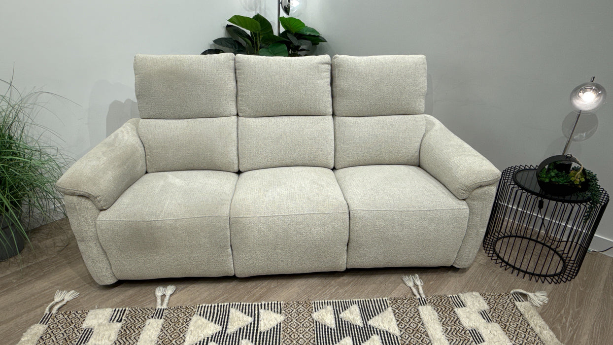 Sofology Ripley Fabric 3 Seater Power Recliner + Power Headrest in Woven Textured Dove