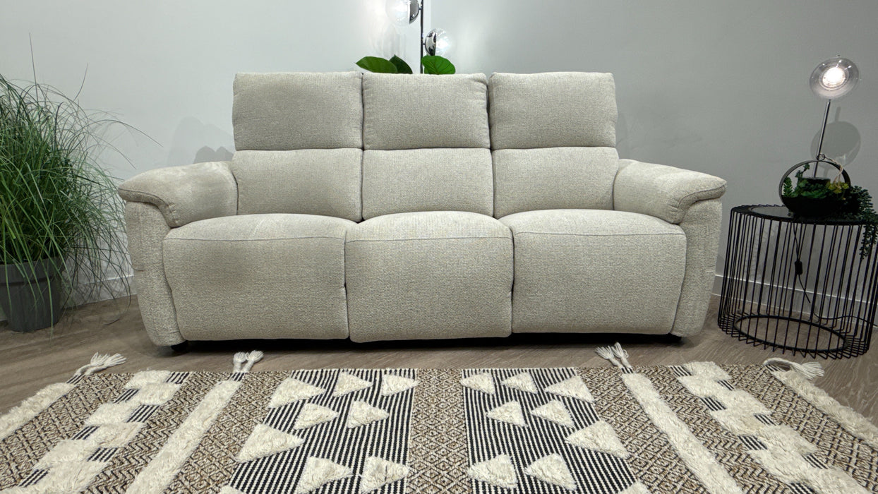 Sofology Ripley Fabric 3 Seater Power Recliner + Power Headrest in Woven Textured Dove
