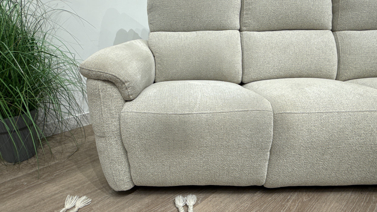 Sofology Ripley Fabric 3 Seater Power Recliner + Power Headrest in Woven Textured Dove