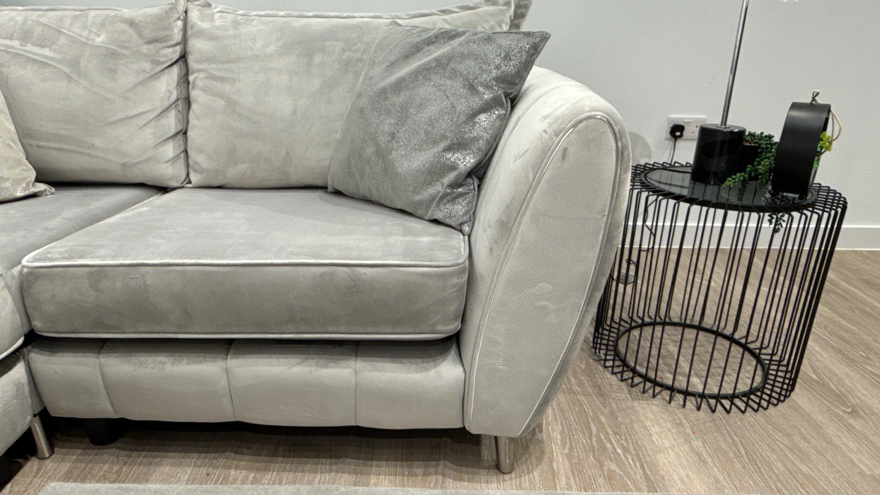 Sofology Gabrielle 3 Corner 1 Fabric Sofa in Plush Silver/Mink Mix