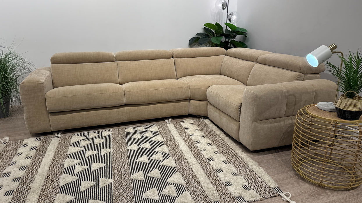 Sofology Colorado 3 Corner 1.5 Power Recliner + Sofabed in Antique Chenille Wicker