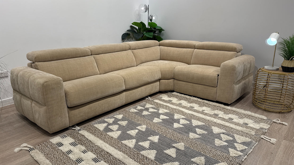 Sofology Colorado 3 Corner 1.5 Power Recliner + Sofabed in Antique Chenille Wicker