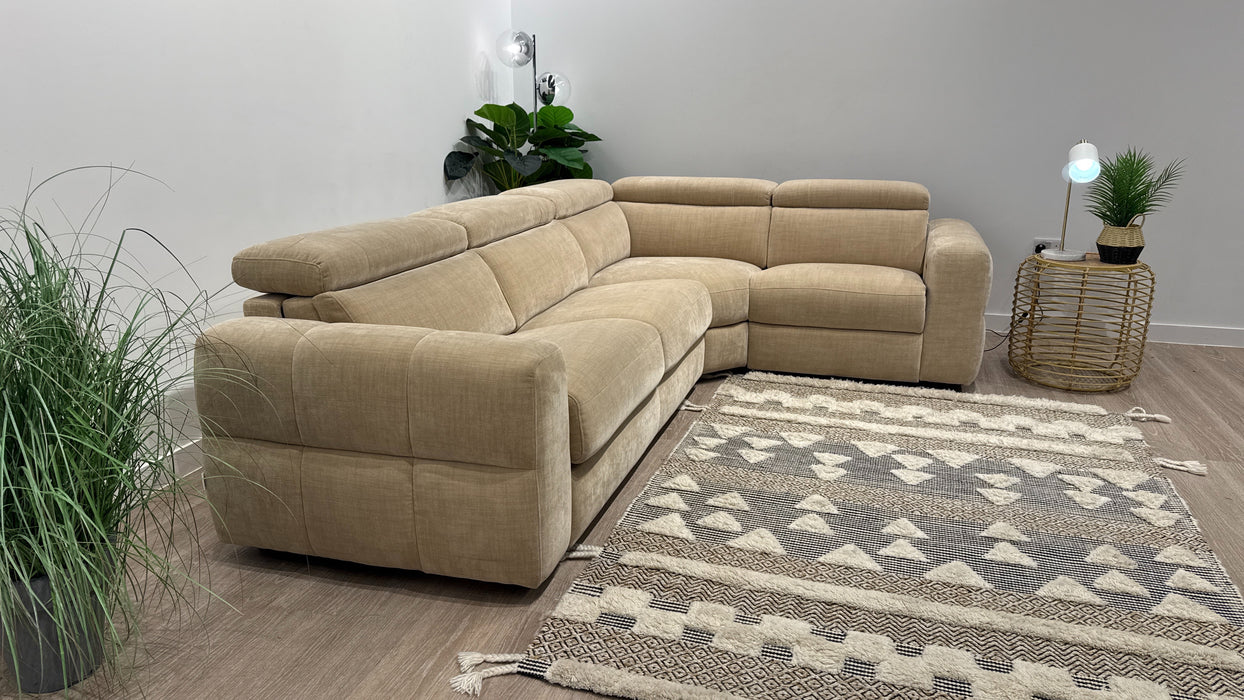 Sofology Colorado 3 Corner 1.5 Power Recliner + Sofabed in Antique Chenille Wicker