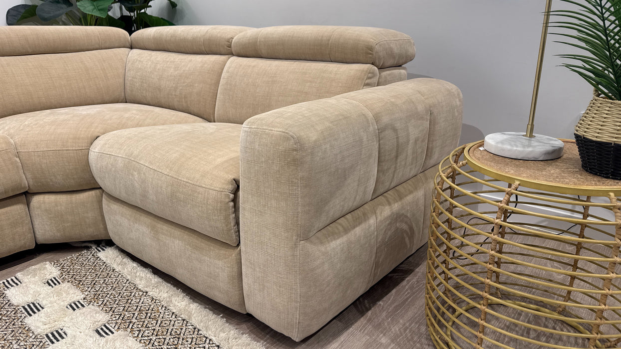 Sofology Colorado 3 Corner 1.5 Power Recliner + Sofabed in Antique Chenille Wicker