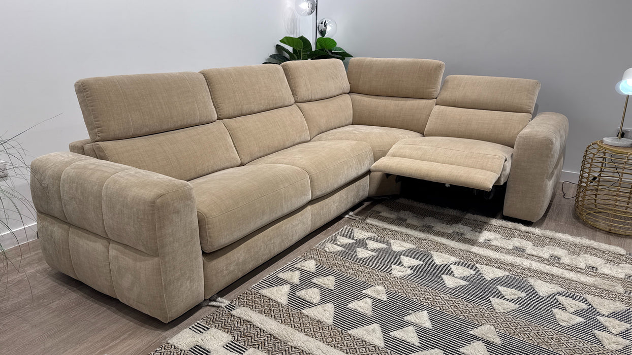 Sofology Colorado 3 Corner 1.5 Power Recliner + Sofabed in Antique Chenille Wicker
