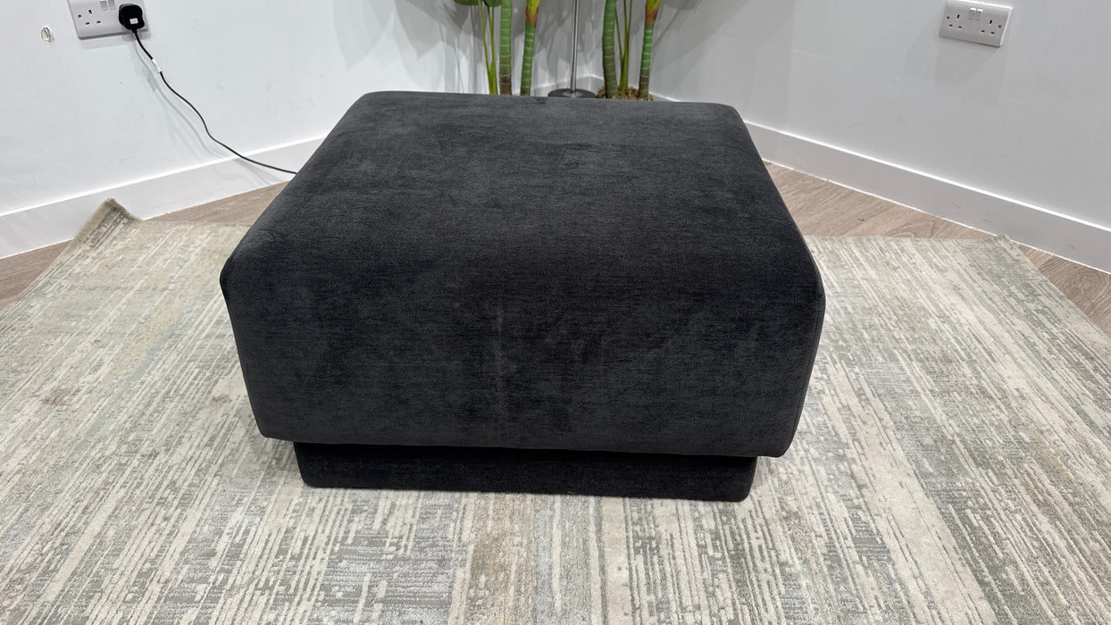 Sofology  Cove Designer fabric Footstool in Chenille Anthracite