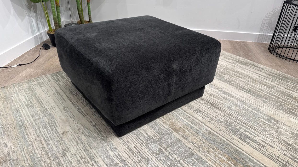 Sofology  Cove Designer fabric Footstool in Chenille Anthracite
