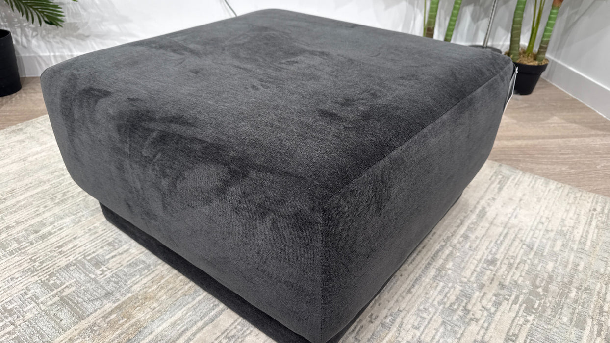 Sofology  Cove Designer fabric Footstool in Chenille Anthracite