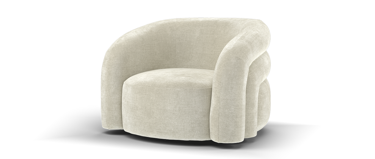 Sofology Dalston Fabric Swivel Chair in Soft Chenille Linen Limited Edition