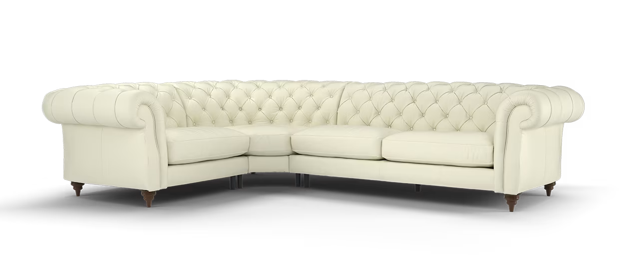 Sofology Darcy Leather 1.5 Corner 3	in Bone China