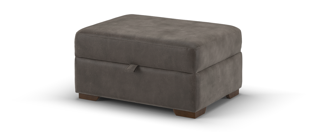 Sofology Downtown Leather Storage Footstool in Espresso All Over