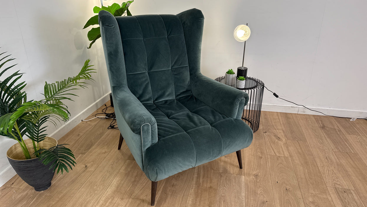 Midsummer Accent Chair - Fabric - Teal All Over