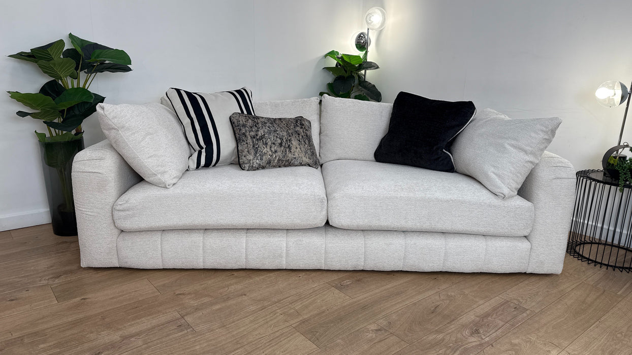 Sofology The Westwood 4 Seater Gold Trim in Soft Boucle Ecru