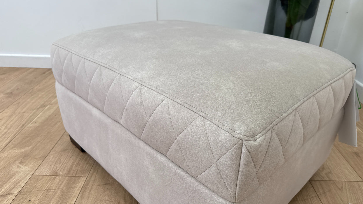 Sofology Benz Fabric Designer Footstool in Lifestyle Flecked Ivory