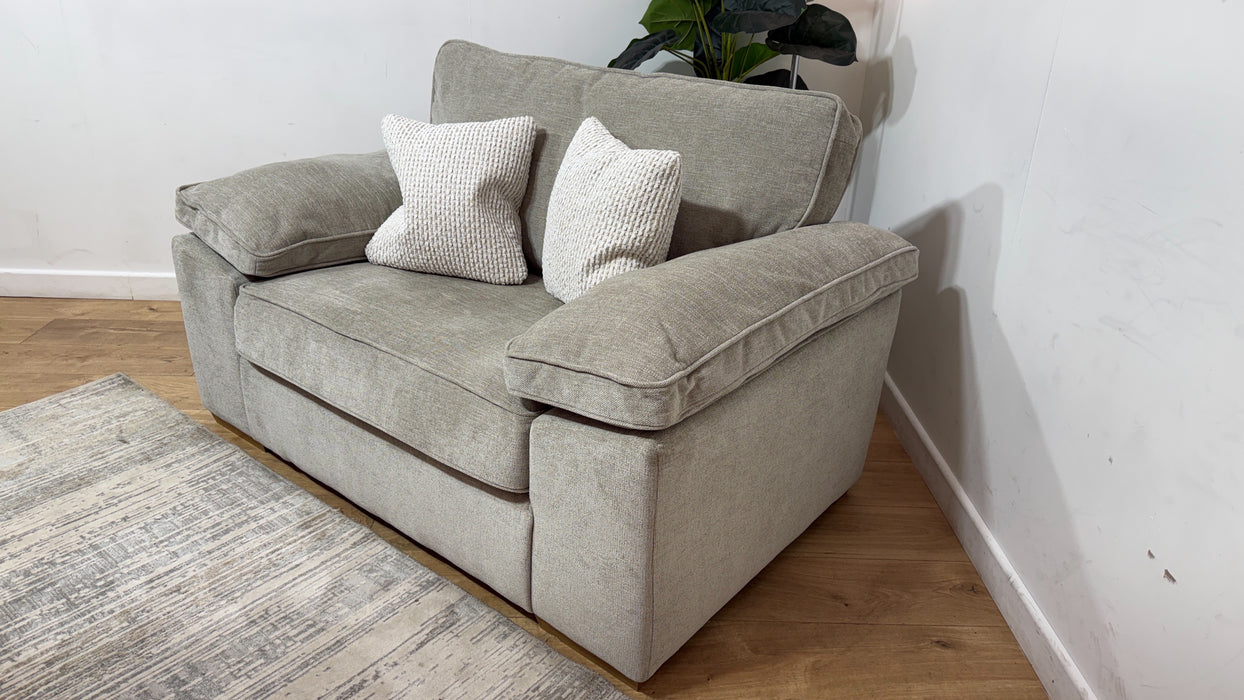 Sofology Brixton Fabric Loveseat in Linen Look Chenille Truffle Mix