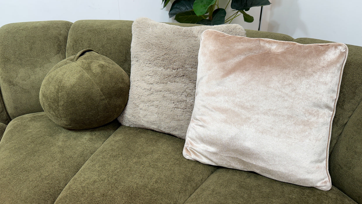 Sofology Waldorf Fabric 2 Corner 1.5 Chaise in Soft Sherpa Olive Mix