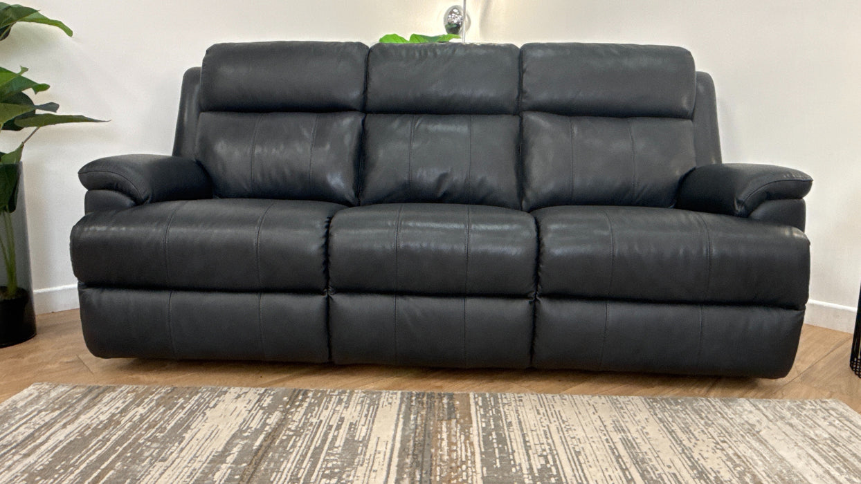 Sofology Gracie Leather 3 Seater in Trusty Sheen Navy