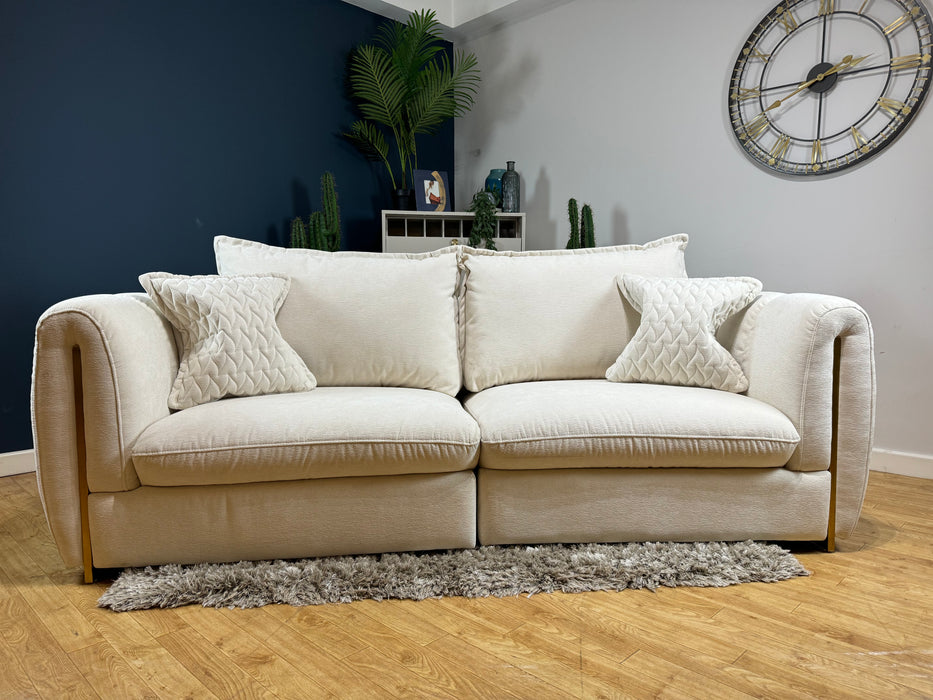 Empress Fabric 3 Seater - Texture Chenille Oyster - ( WA2 )