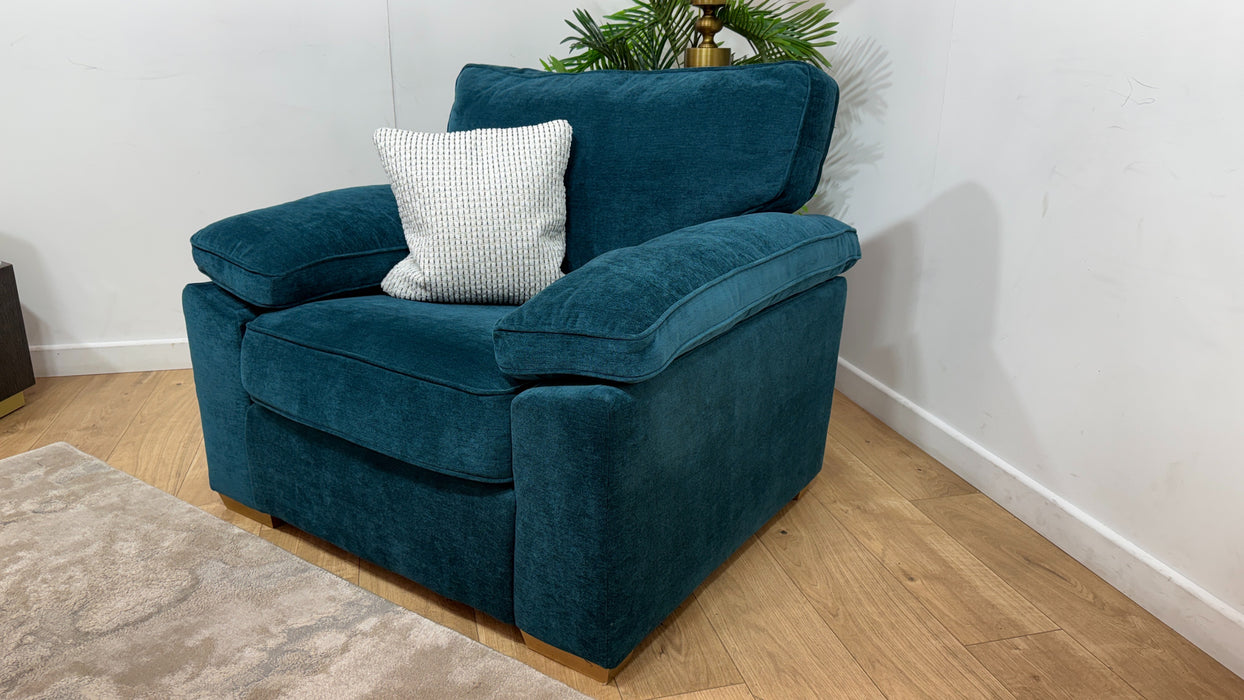 Sofology Brixton Fabric Chair in Soft Chenille Teal Mix