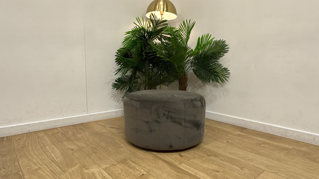 Sofology Fitzrovia Fabric Designer Footstool in Matt Velvet Slate Without Trim
