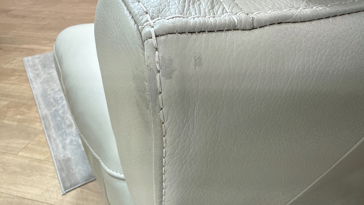 Sofology Radleigh Leather 3 Seater Power Recliner/Headrest in Trusty Soft Sheen Silver