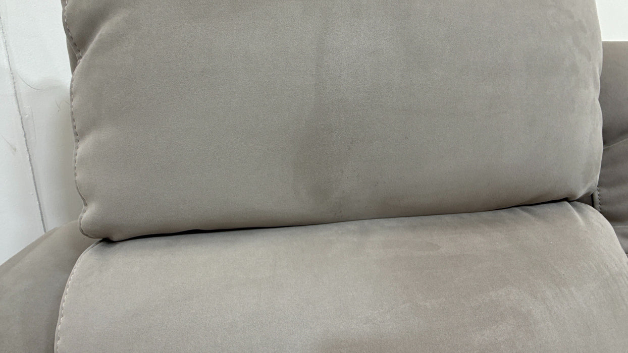 Sofology Ripley Fabric 2 Seater Power Recliner/Headrest in Lifestyle Nubuck Feel Light Grey