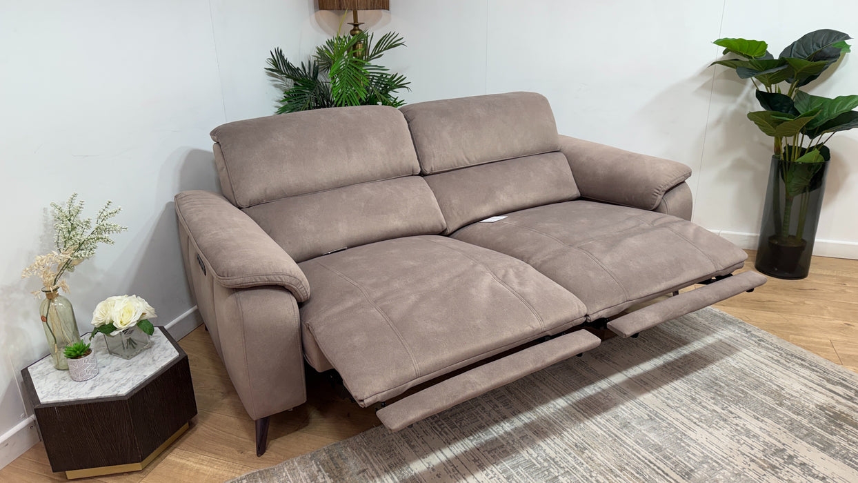 Sofology Bailey Fabric 2.5 Seater Power Recliner in Lifestyle Flecked Nutmeg